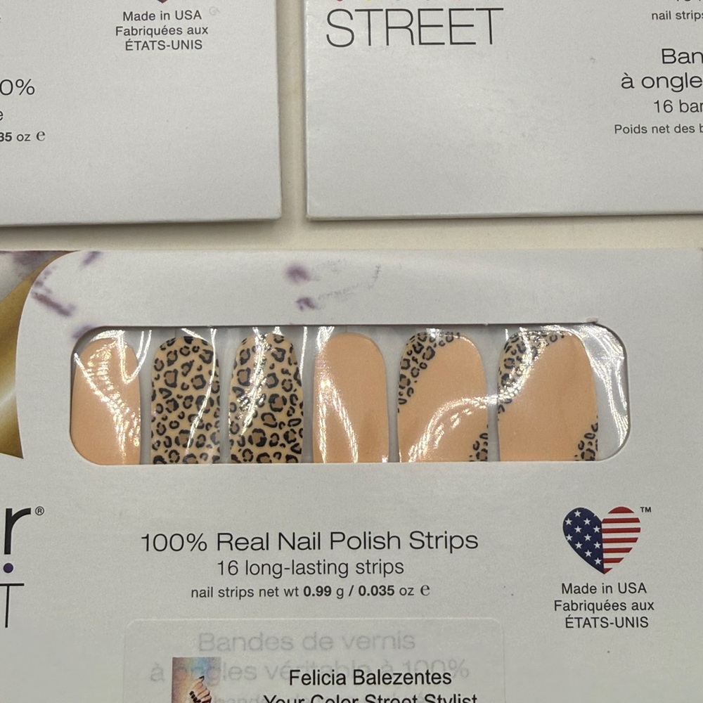 NWT Color Street Lot Bundle 5 Leopard Cheetah Peach Nail Strips Polish USA - Picture 6 of 6